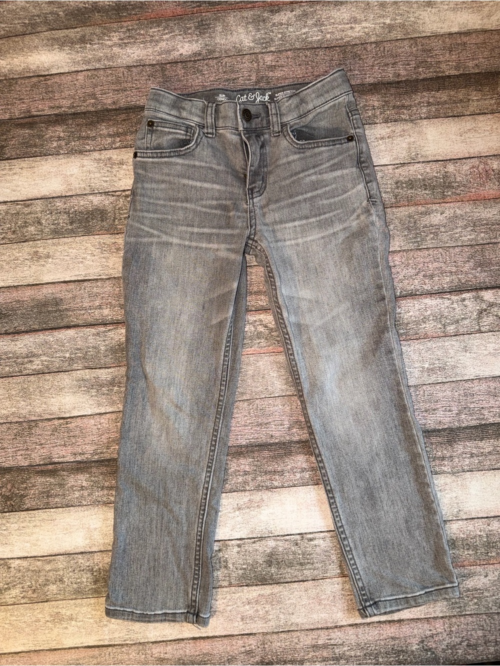 Cat & Jack Boy’s Light Gray Straight Jeans